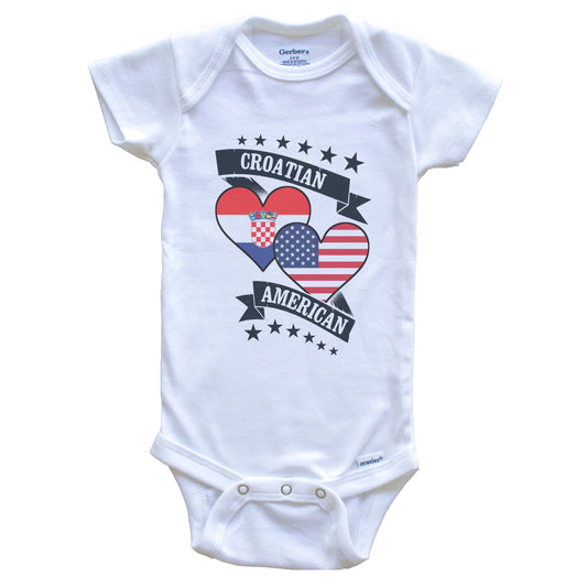 Croatian American Heart Flags Croatia America Baby Bodysuit