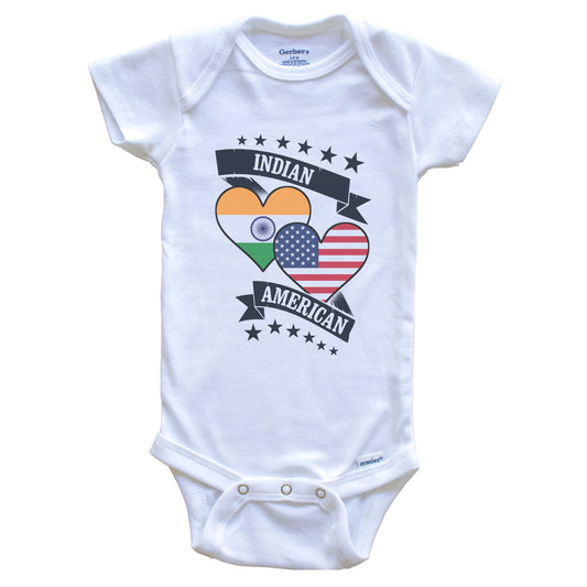 Indian American Heart Flags India America Baby Bodysuit