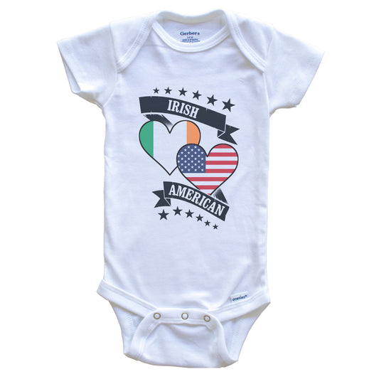 Irish American Heart Flags Ireland America Baby Bodysuit
