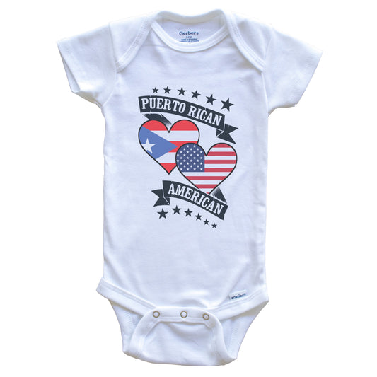 Puerto Rican American Heart Flags Puerto Rico America Baby Bodysuit
