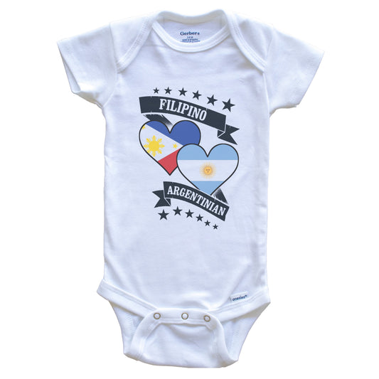 Filipino Argentinian Heart Flags Philippines Argentina Baby Bodysuit