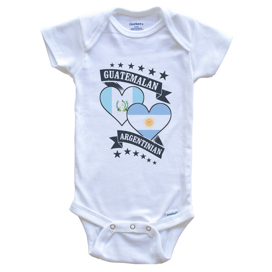Guatemalan Argentinian Heart Flags Guatemala Argentina Baby Bodysuit