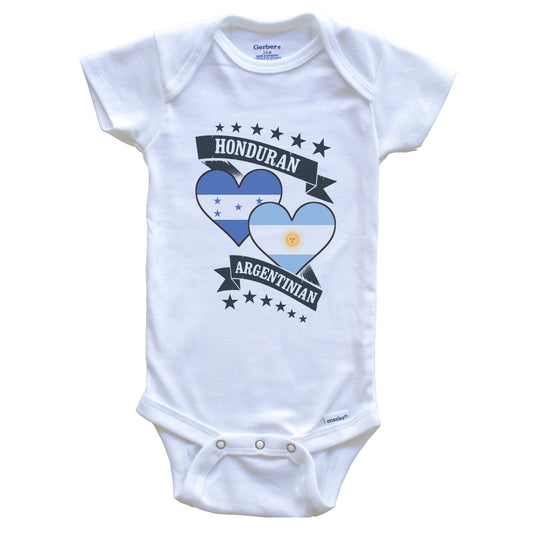 Honduran Argentinian Heart Flags Honduras Argentina Baby Bodysuit