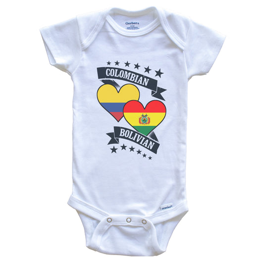 Colombian Bolivian Heart Flags Colombia Bolivia Baby Bodysuit