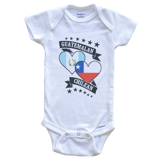 Guatemalan Chilean Heart Flags Guatemala Chile Baby Bodysuit