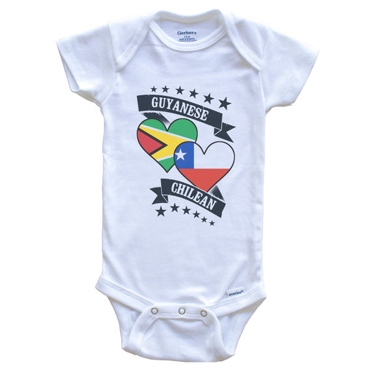 Guyanese Chilean Heart Flags Guyana Chile Baby Bodysuit