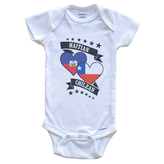 Haitian Chilean Heart Flags Haiti Chile Baby Bodysuit