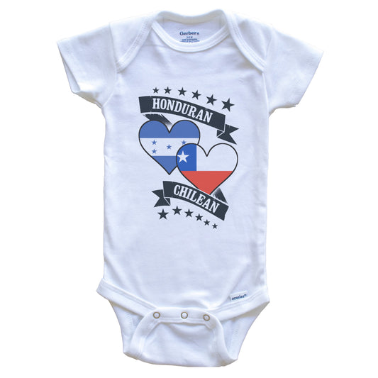 Honduran Chilean Heart Flags Honduras Chile Baby Bodysuit