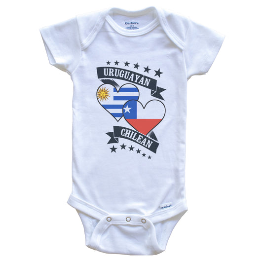 Uruguayan Chilean Heart Flags Uruguay Chile Baby Bodysuit