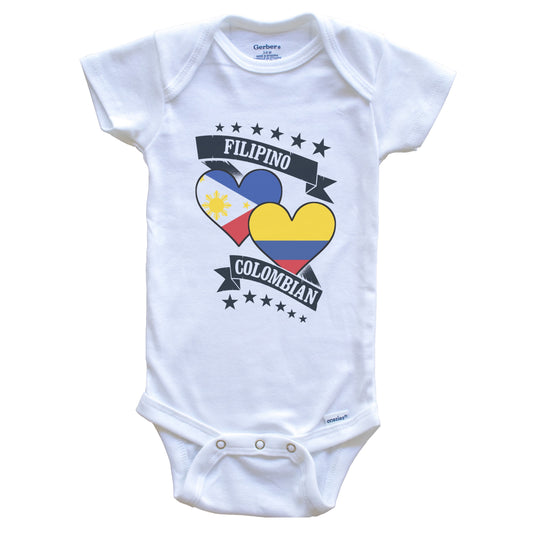 Filipino Colombian Heart Flags Philippines Colombia Baby Bodysuit