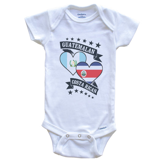 Guatemalan Costa Rican Heart Flags Guatemala Costa Rica Baby Bodysuit
