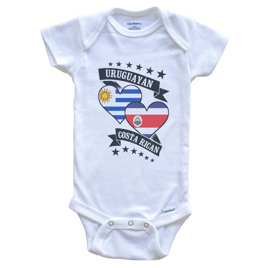 Uruguayan Costa Rican Heart Flags Uruguay Costa Rica Baby Bodysuit