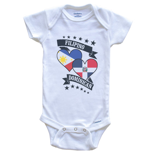 Filipino Dominican Heart Flags Philippines Dominican Republic Baby Bodysuit