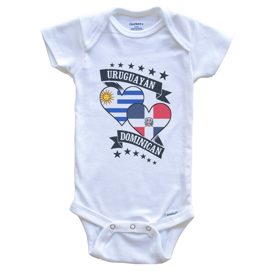 Uruguayan Dominican Heart Flags Uruguay Dominican Republic Baby Bodysuit
