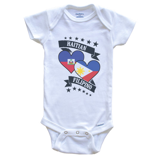 Haitian Filipino Heart Flags Haiti Philippines Baby Bodysuit