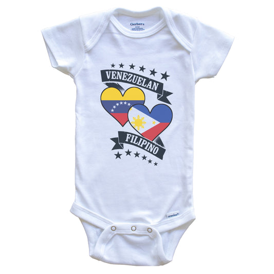 Venezuelan Filipino Heart Flags Venezuela Philippines Baby Bodysuit