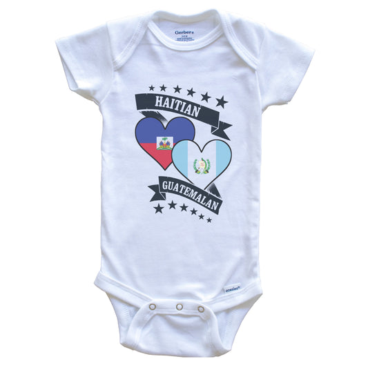 Haitian Guatemalan Heart Flags Haiti Guatemala Baby Bodysuit
