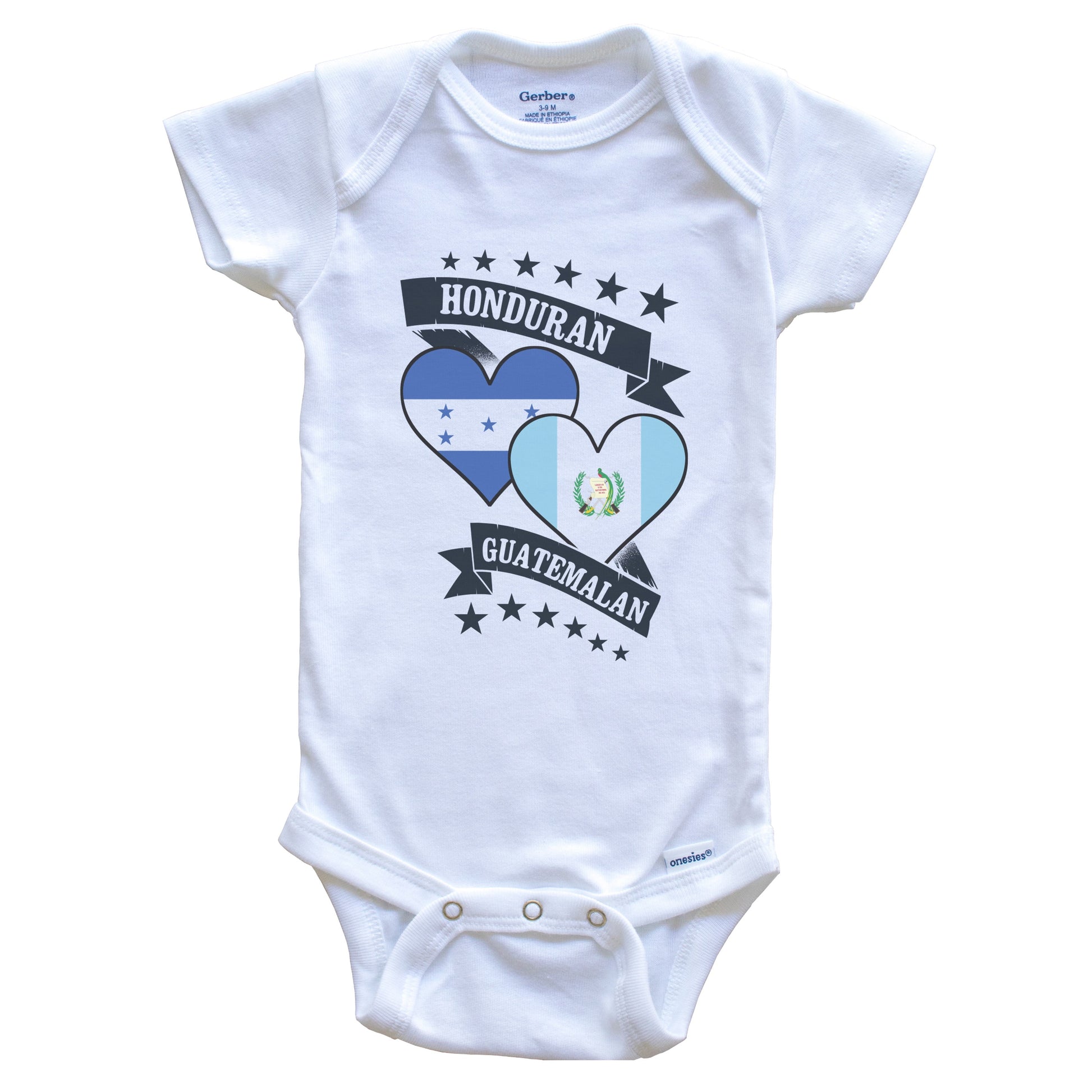 Honduran Guatemalan Heart Flags Honduras Guatemala Baby Bodysuit