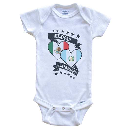 Mexican Guatemalan Heart Flags Mexico Guatemala Baby Bodysuit