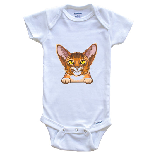Abyssinian Cat Popping Up Fun Abyssinian Kitten Baby Bodysuit