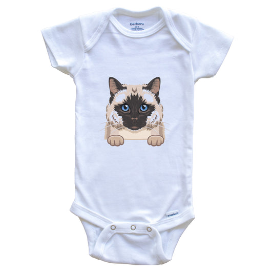 Birman Cat Popping Up Fun Birman Kitten Baby Bodysuit