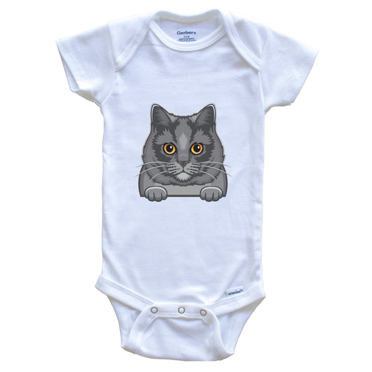 British Shorthair Cat Popping Up Fun British Shorthair Kitten Baby Bodysuit