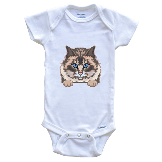 Burma Cat Popping Up Fun Burmese Kitten Baby Bodysuit