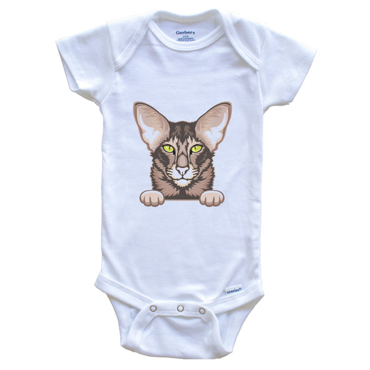 Oriental Shorthair Cat Popping Up Fun Cat Kitten Baby Bodysuit