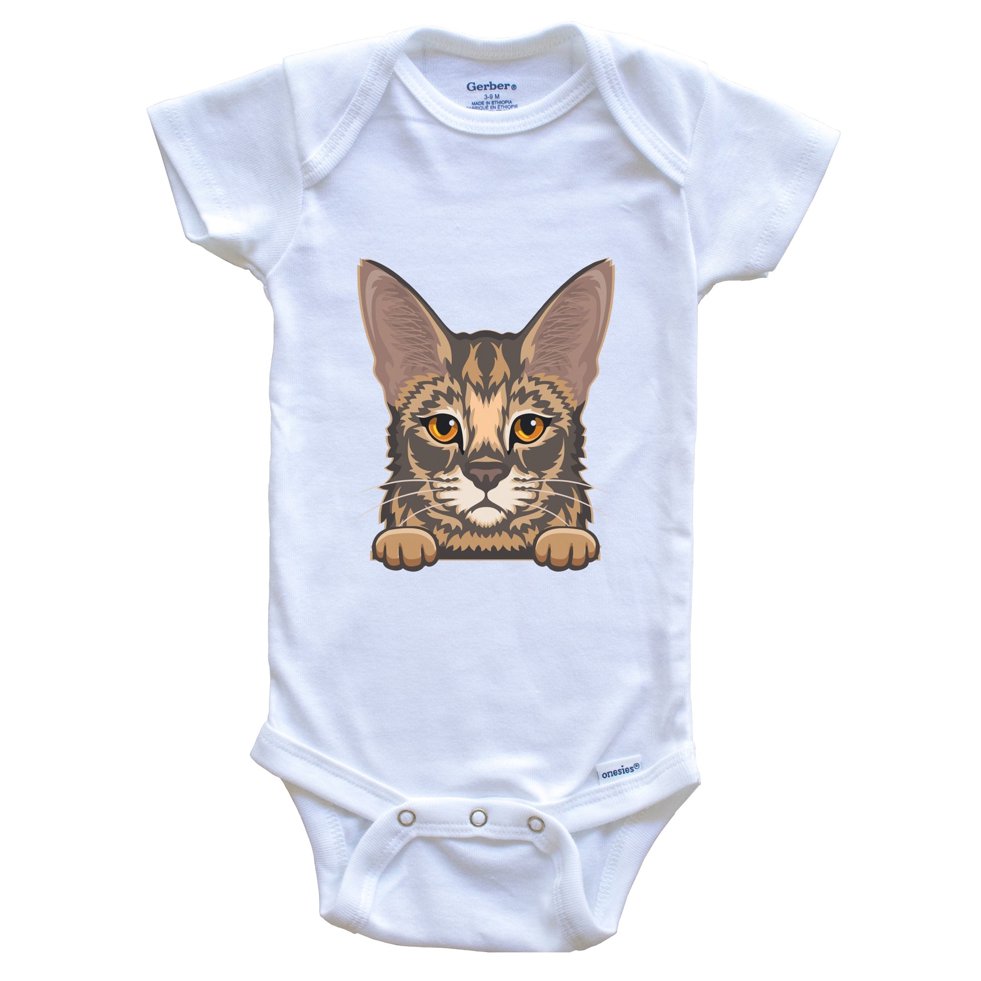 Savannah Cat Popping Up Fun Savannah Kitten Baby Bodysuit Really