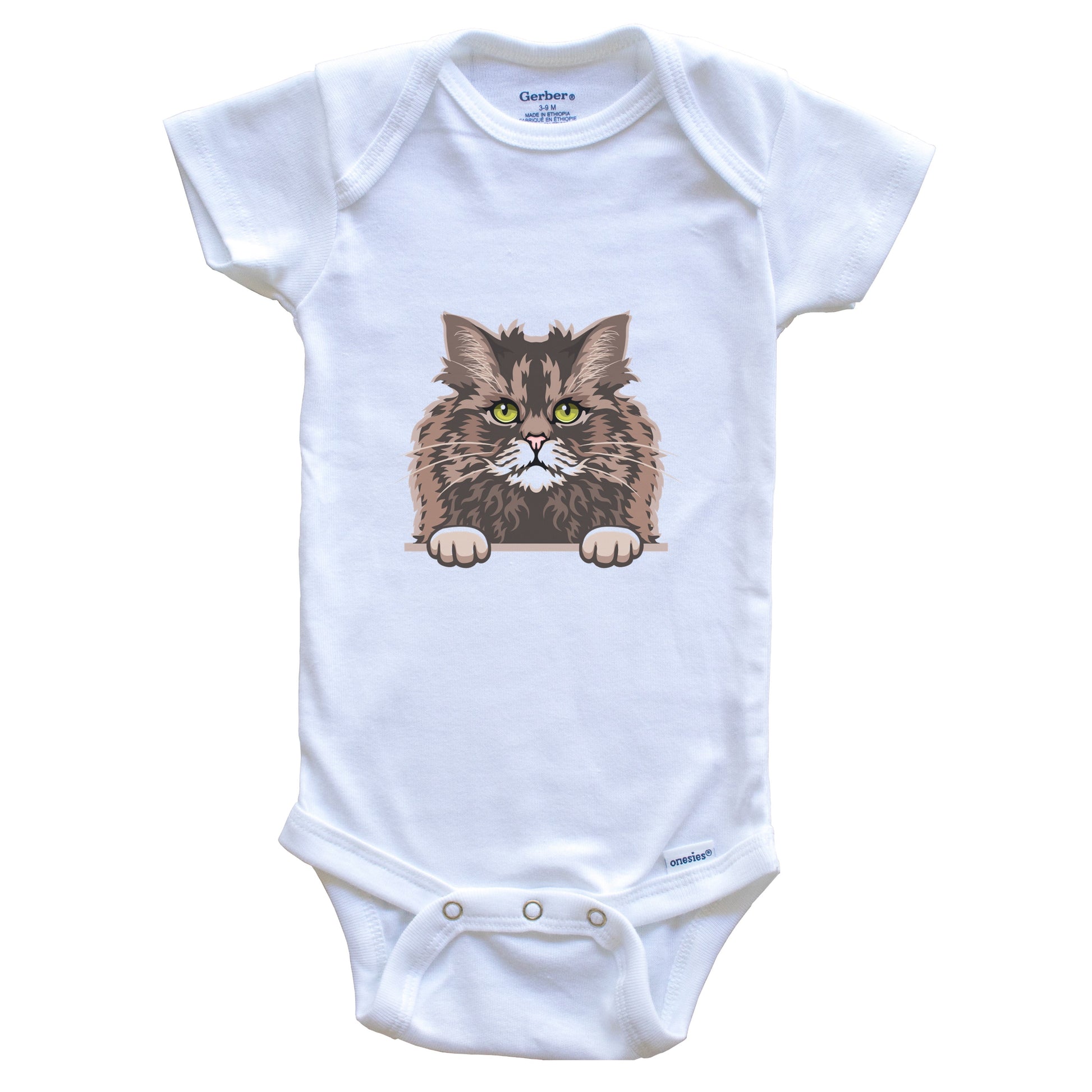 Selkirk Rex Cat Popping Up Fun Selkirk Rex Kitten Baby Bodysuit