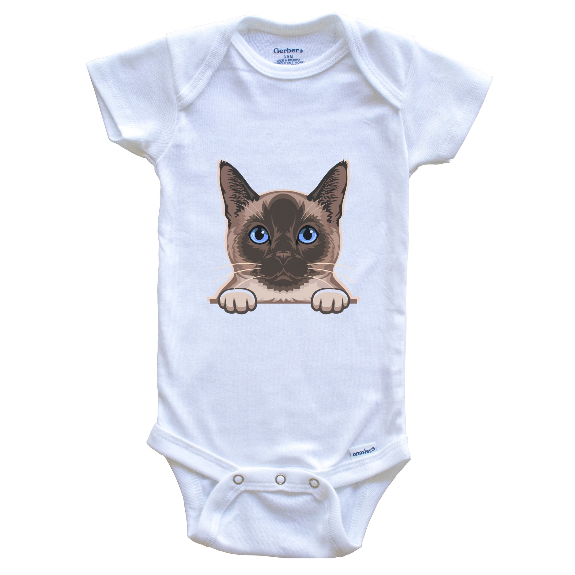 Siamese Cat Popping Up Fun Siamese Kitten Baby Bodysuit Really