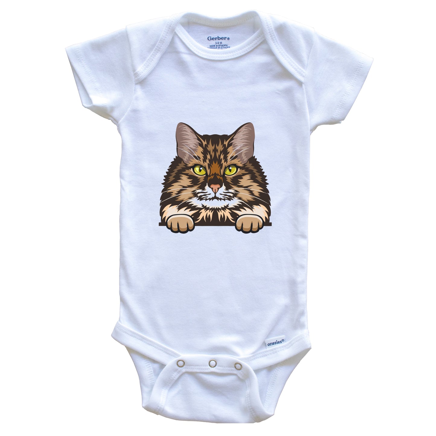 Siberian Cat Popping Up Fun Siberian Kitten Baby Bodysuit