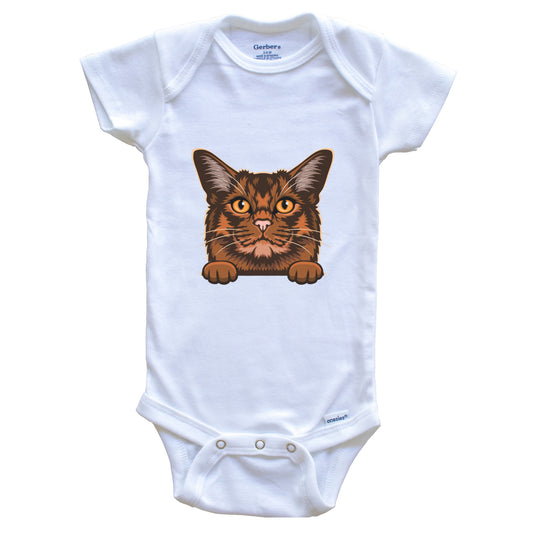 Somali Cat Popping Up Fun Somali Kitten Baby Bodysuit