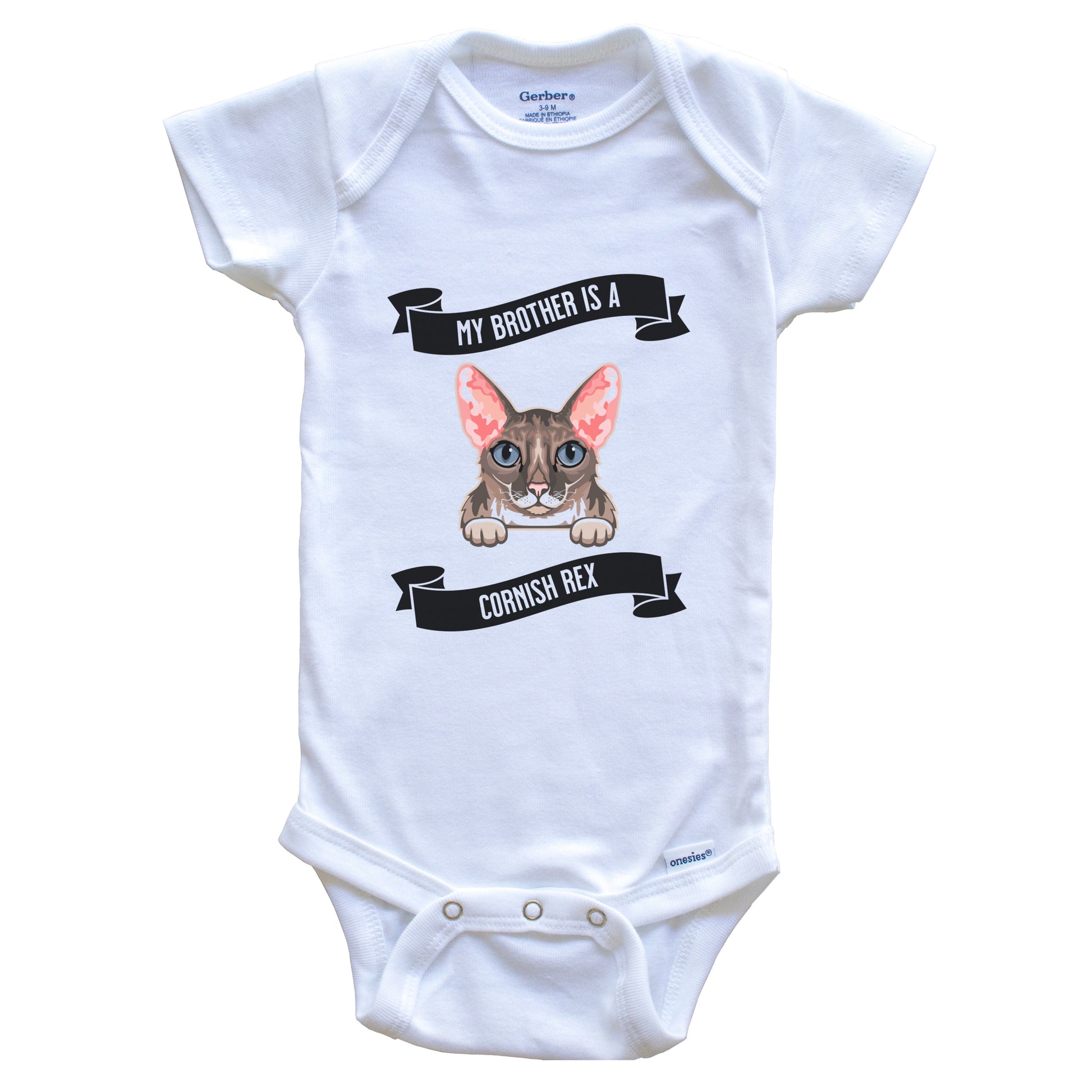 My Brother Is A Cornish Rex Cat Cute Kitten Baby Bodysuit