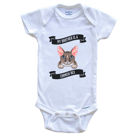 My Brother Is A Cornish Rex Cat Cute Kitten Baby Bodysuit