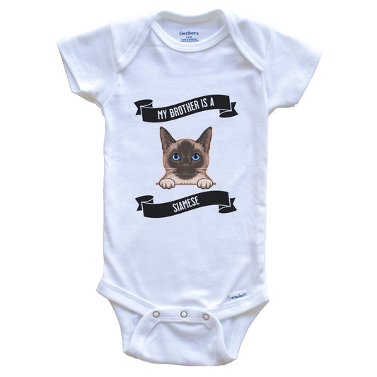 My Brother Is A Siamese Cat Cute Kitten Baby Bodysuit