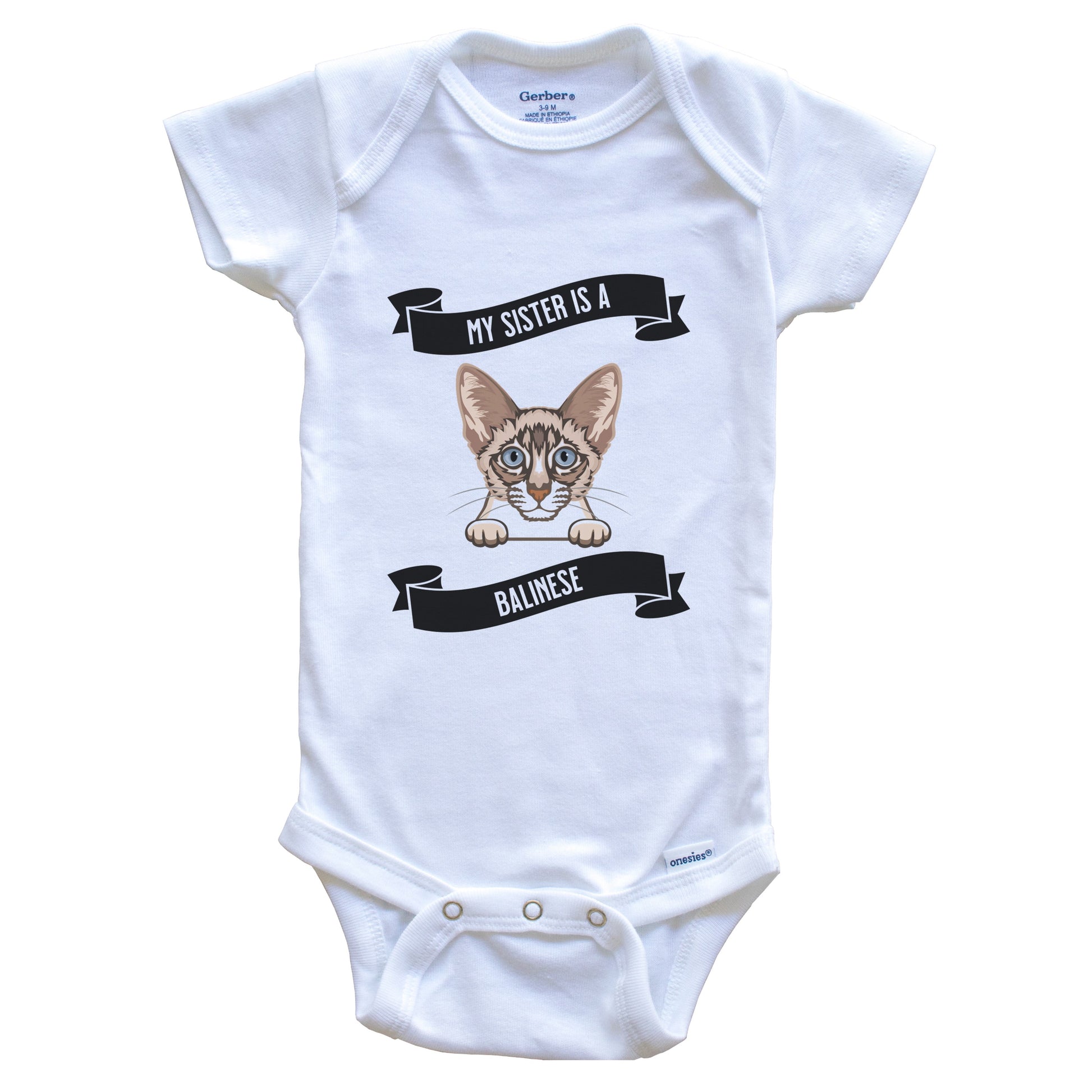 My Sister Is A Balinese Cat Cute Kitten Baby Bodysuit