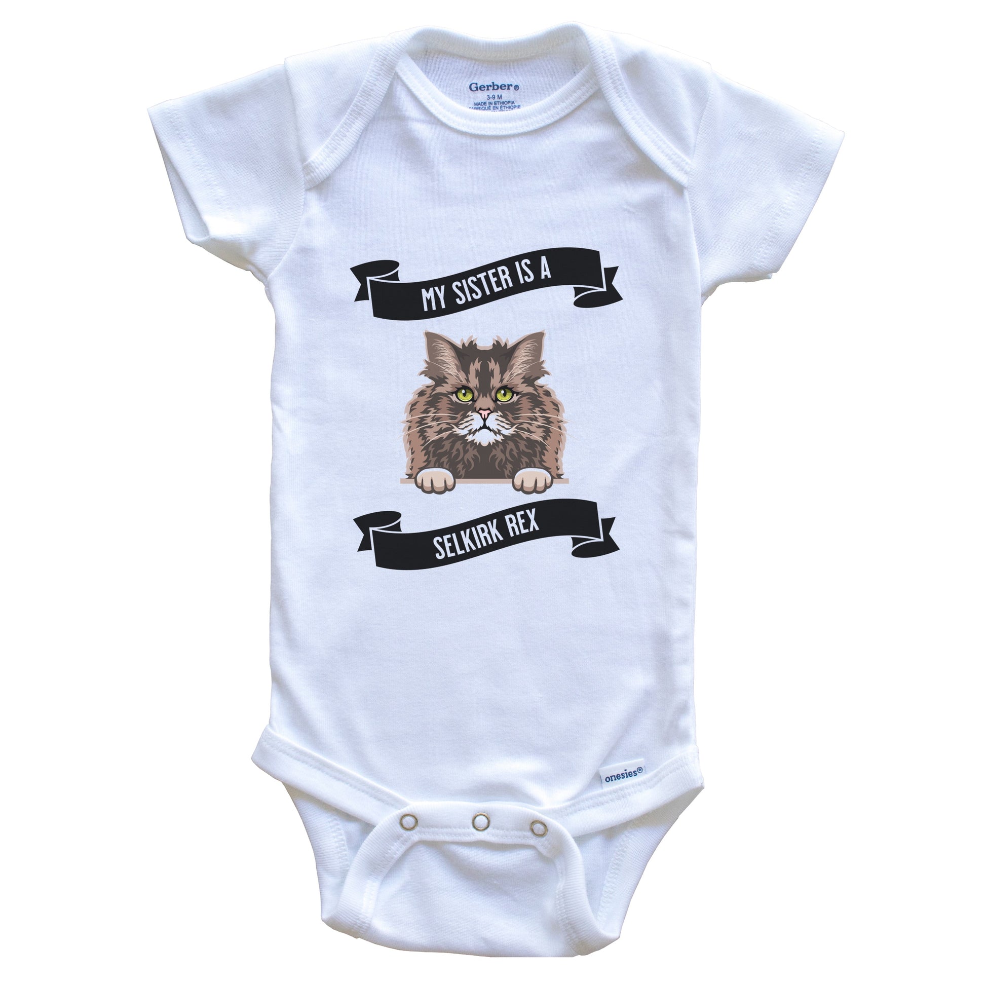 My Sister Is A Selkirk Rex Cat Cute Kitten Baby Bodysuit