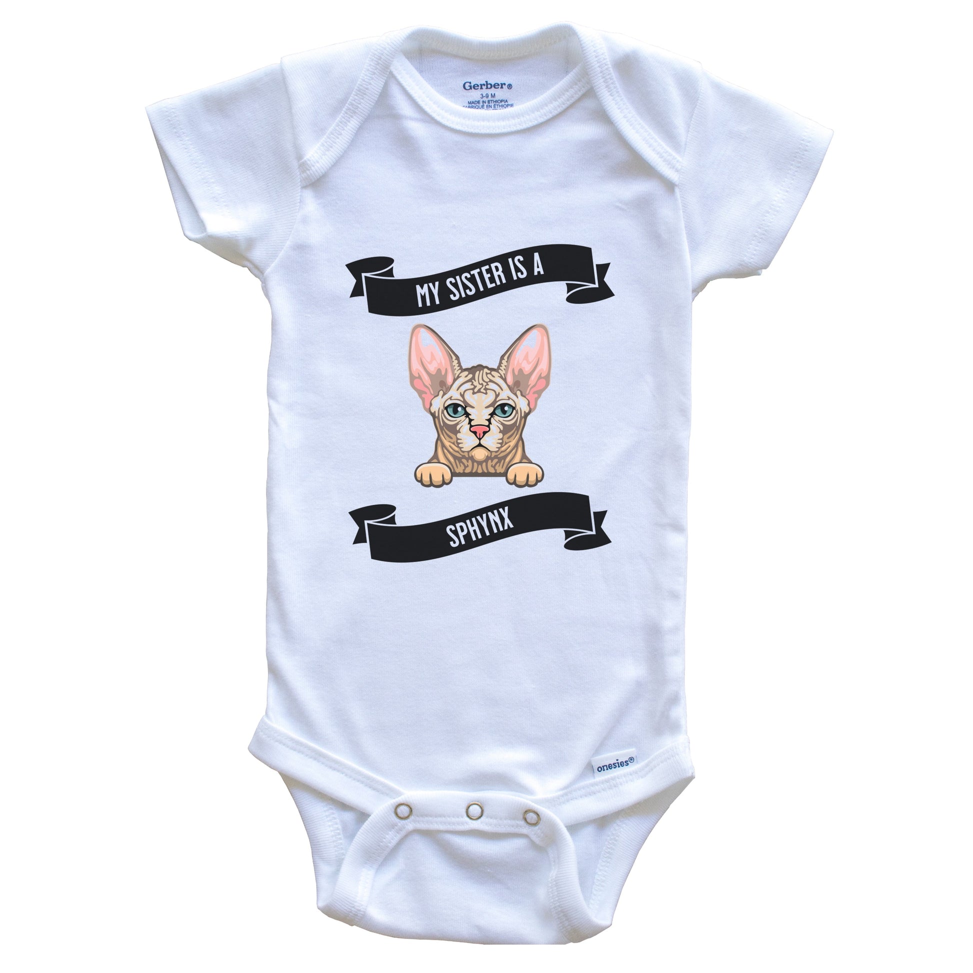 My Sister Is A Sphynx Cat Cute Kitten Baby Bodysuit