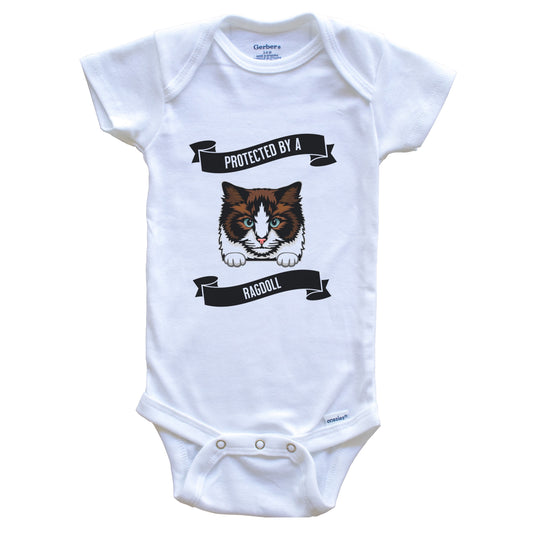 Protected By A Ragdoll Cat Cute Kitten Baby Bodysuit