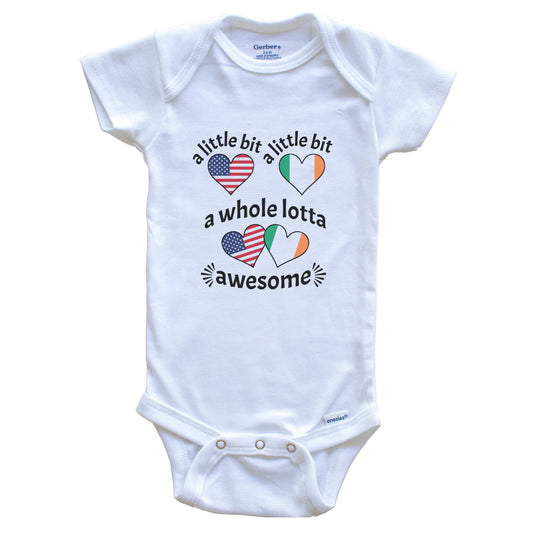 A Little Bit Irish American Ireland USA Heart Flags Baby Bodysuit
