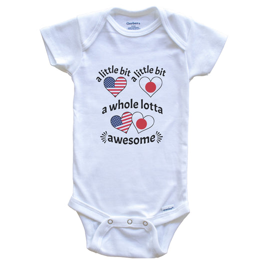 A Little Bit Japanese American Japan USA Heart Flags Baby Bodysuit