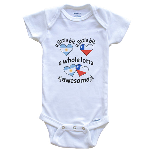 A Little Bit Argentinian Chilean Argentina Chile Heart Flags Baby Bodysuit