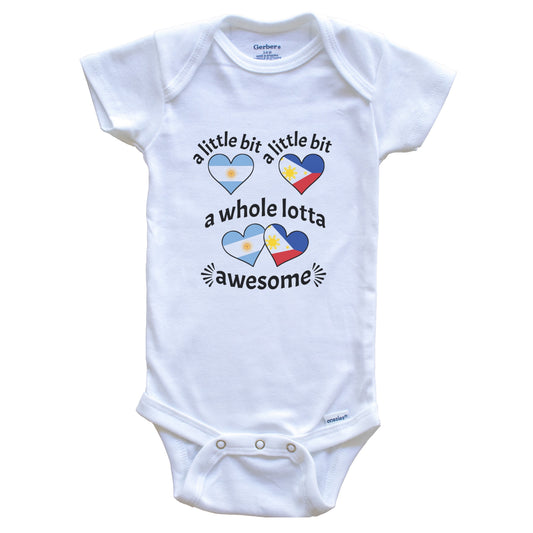 A Little Bit Argentinian Filipino Argentina Philippines Heart Flags Baby Bodysuit