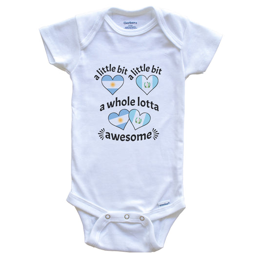 A Little Bit Argentinian Guatemalan Argentina Guatemala Heart Flags Baby Bodysuit