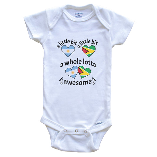 A Little Bit Argentinian Guyanese Argentina Guyana Heart Flags Baby Bodysuit
