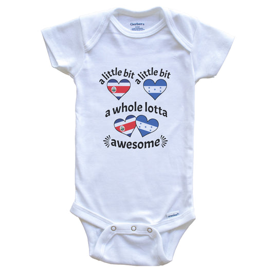 A Little Bit Costa Rican Honduran Costa Rica Honduras Heart Flags Baby Bodysuit