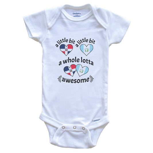 A Little Bit Dominican Guatemalan Dominican Republic Guatemala Heart Flags Baby Bodysuit