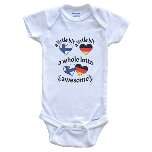 A Little Bit Finnish German Finland Germany Heart Flags Baby Bodysuit