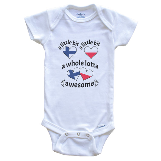 A Little Bit Finnish Polish Finland Poland Heart Flags Baby Bodysuit